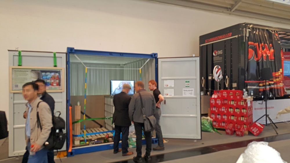 HLash trade fair booth cargo securement Container transport logistic munich